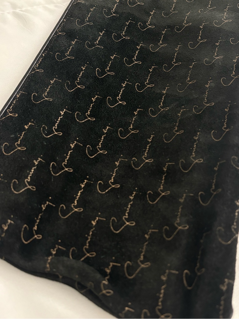 Givenchy Vintage Clutch/Pouch, Gold Signature on Black Suede 13x7x2 - Picture 12 of 12